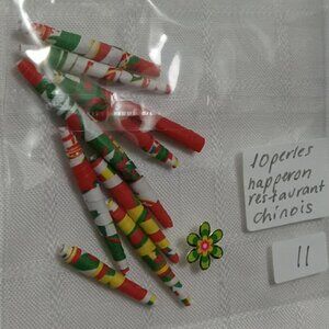 One-of-a-kind handmade/hand rolled paper beads/jewelry making/craft supplies/DIY